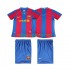 Fotbollströja FC Barcelona 2007 Retro Barn Hemmaställ 2008 Kort ärm