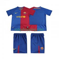 Fotbollströja FC Barcelona 2009 Retro Barn Hemmaställ 2008 Kort ärm
