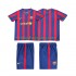 Fotbollströja FC Barcelona 2009 Retro Barn Hemmaställ 2010 Kort ärm
