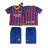 Fotbollströja FC Barcelona 2013 2014 Retro Barn Hemmaställ Kort ärm