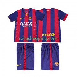 Fotbollströja FC Barcelona 2014 2015 Retro Barn Hemmaställ Kort ärm