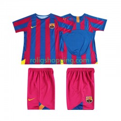 Fotbollströja FC Barcelona Champions League 2005 Retro Barn Hemmaställ 2006 Kort ärm