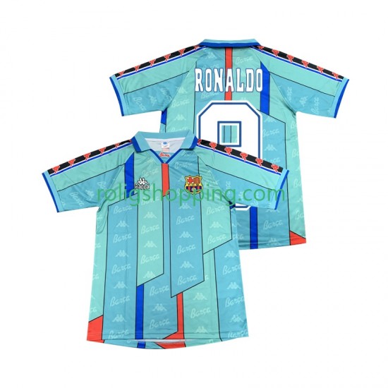 Fotbollströja FC Barcelona Ronaldo 9 1996 1997 Retro Män Bortaställ Kort ärm