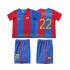 Fotbollströja FC Barcelona SAUIOLA 22 2007 Retro Barn Hemmaställ 2006 Kort ärm