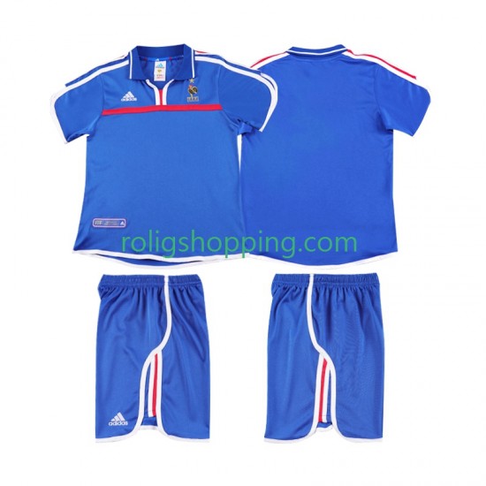Fotbollströja Frankrike 2000 Retro Barn Hemmaställ Kort ärm