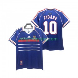 Fotbollströja Frankrike ZIDANE 10 1998 Retro Män Hemmaställ Kort ärm
