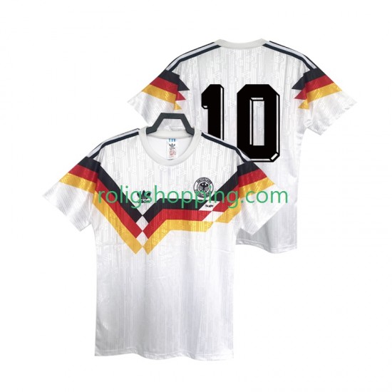 Fotbollströja Tyskland 10 1990 Retro Män Hemmaställ Kort ärm