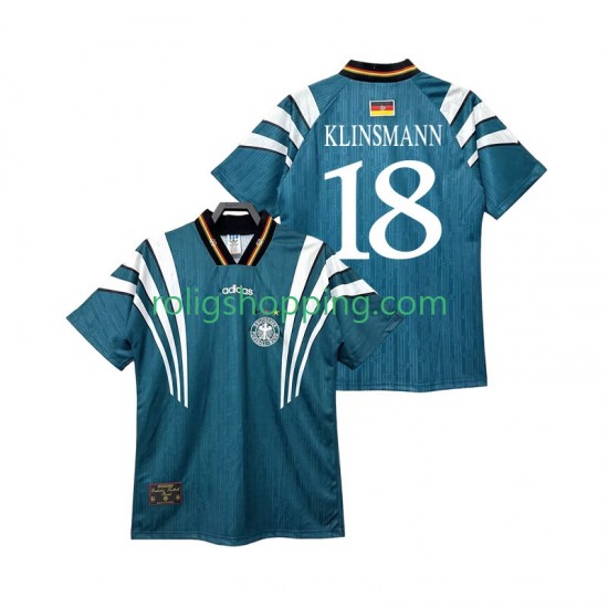 Fotbollströja Tyskland KLINSMANN 18 1996 Retro Män Bortaställ Kort ärm
