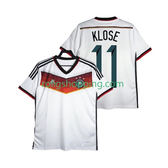 Fotbollströja Tyskland Klose 11 2014 Retro Män Hemmaställ Kort ärm