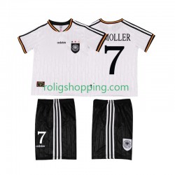 Fotbollströja Tyskland Moller 7 1996 Retro Barn Hemmaställ Kort ärm