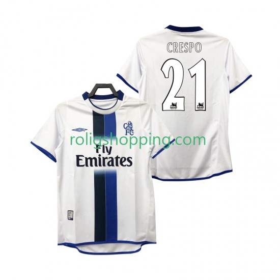 Fotbollströja Inter Milan CRESPO 21 2003 Retro Män Bortaställ 2004 Kort ärm