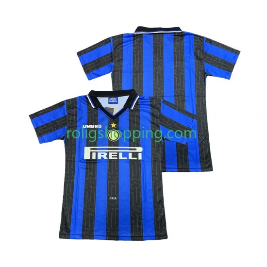 Fotbollströja Inter Milan 1997 1998 Retro Män Hemmaställ Kort ärm