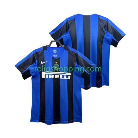 Fotbollströja Inter Milan 2005 Retro Män Hemmaställ 2004 Kort ärm