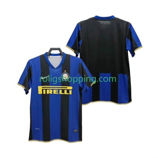 Fotbollströja Inter Milan Champions League 2009 Retro Män Hemmaställ 2008 Kort ärm