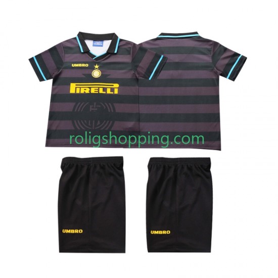 Fotbollströja Inter Milan 1997 1998 Retro Barn Tredjeställ Kort ärm