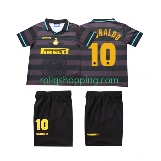 Fotbollströja Inter Milan Ronaldo 10 1997 1998 Retro Barn Tredjeställ Kort ärm