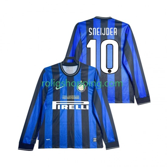 Fotbollströja Inter Milan SNEIJDER 10 2009 Retro Män Hemmaställ 2010 Lång ärm