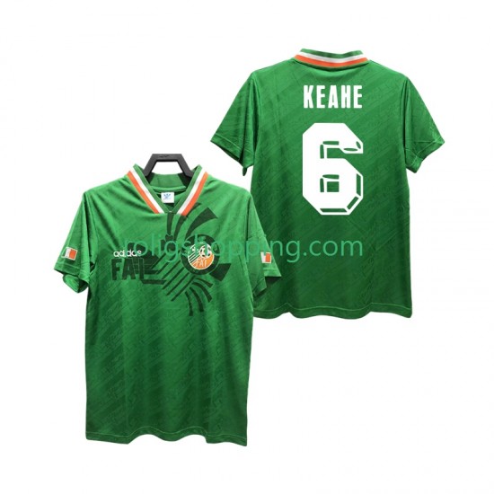 Fotbollströja Irland KEAHE 6 Retro Män Hemmaställ 1994 Kort ärm