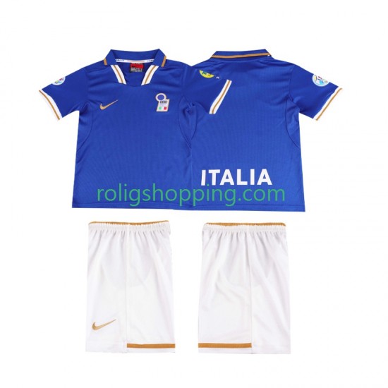 Fotbollströja Italien 1996 Retro Barn Hemmaställ Kort ärm