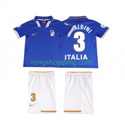 Fotbollströja Italien MALDINI 3 1996 Retro Barn Hemmaställ Kort ärm