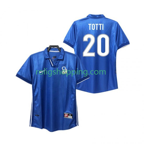 Fotbollströja Italien Totti 20 1998 Retro Män Hemmaställ Kort ärm