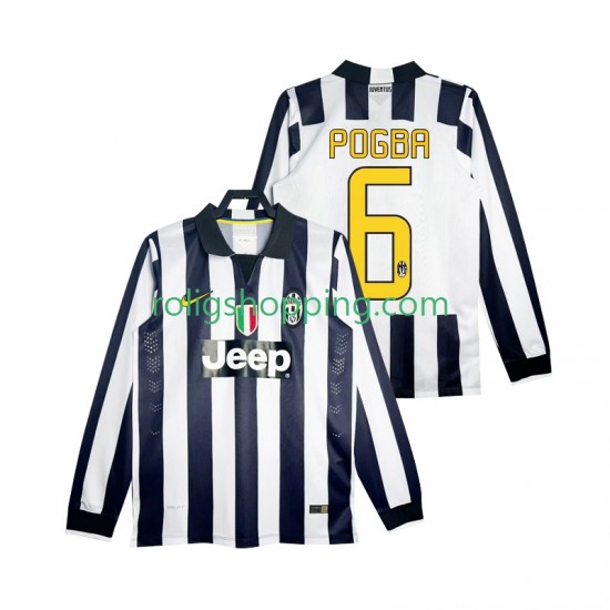 Fotbollströja Juventus Pogba 6 2014 2015 Retro Män Hemmaställ Lång ärm