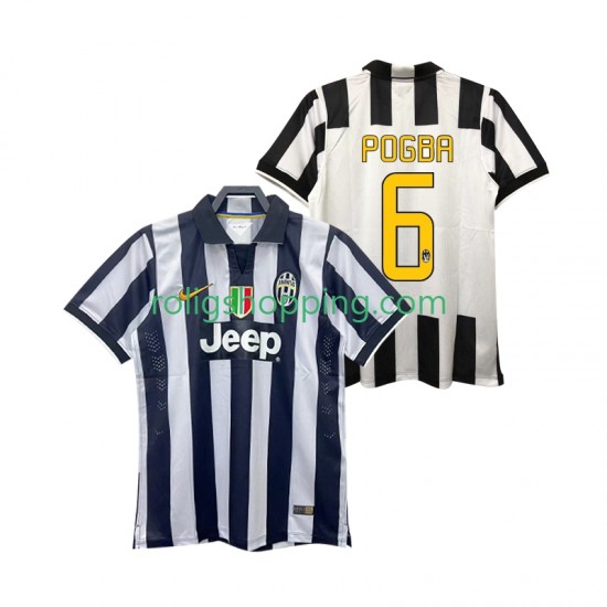 Fotbollströja Juventus Pogba 6 2014 2015 Retro Män Hemmaställ Kort ärm