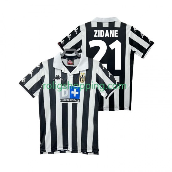 Fotbollströja Juventus ZIDANE 21 2000 Retro Män Hemmaställ 1999 Kort ärm