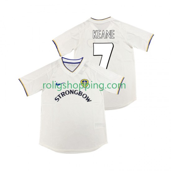 Fotbollströja Leeds United KEANE 7 2000 2001 Retro Män Hemmaställ Kort ärm