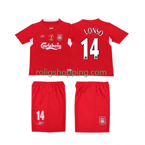 Fotbollströja Liverpool ALONSO 14 LWP 2005 Retro Män Hemmaställ 2004 Kort ärm