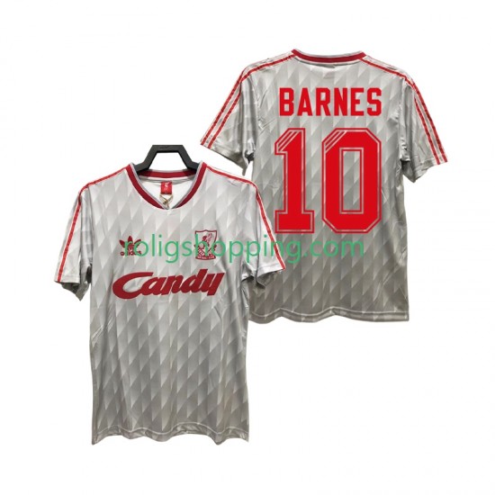 Fotbollströja Liverpool BARNES 10 1989 1991 Retro Män Bortaställ Kort ärm
