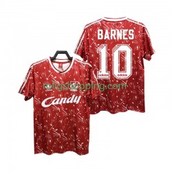 Fotbollströja Liverpool BARNES 10 1989 1991 Retro Män Hemmaställ Kort ärm