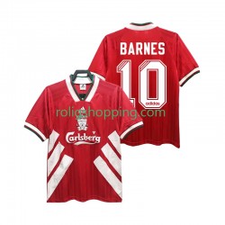 Fotbollströja Liverpool BARNES 10 1993 1995 Retro Män Hemmaställ Kort ärm