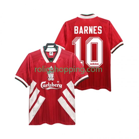 Fotbollströja Liverpool BARNES 10 1993 1995 Retro Män Hemmaställ Kort ärm