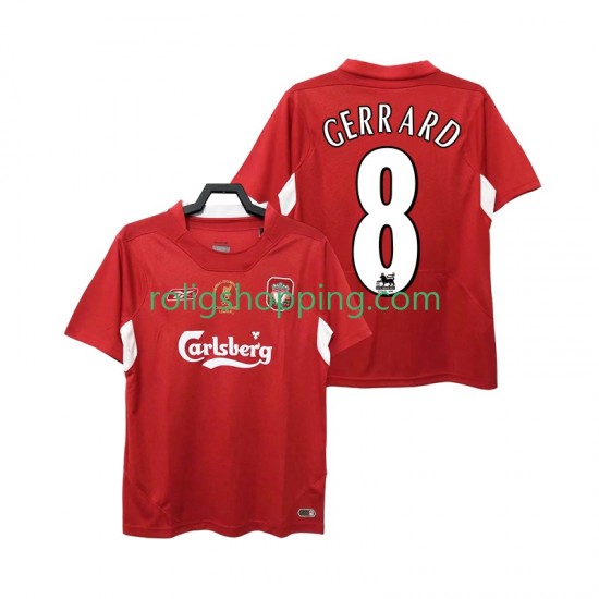Fotbollströja Liverpool GERRARD 8 2005 Retro Män Hemmaställ 2004 Kort ärm