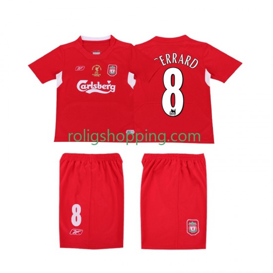 Fotbollströja Liverpool GERRARD 8 LWP 2005 Retro Män Hemmaställ 2004 Kort ärm
