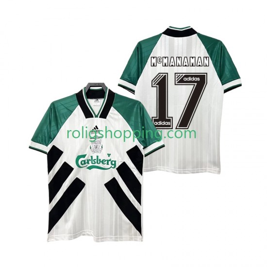 Fotbollströja Liverpool MCMANAMAN 17 1993 1995 Retro Män Bortaställ Kort ärm