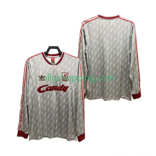 Fotbollströja Liverpool 1989 1991 Retro Män Bortaställ Lång ärm