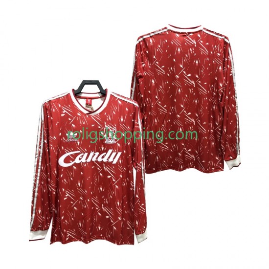 Fotbollströja Liverpool 1989 1991 Retro Män Hemmaställ Lång ärm