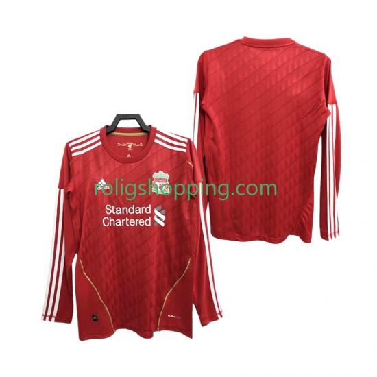 Fotbollströja Liverpool 2012 Retro Män Hemmaställ 2010 Lång ärm