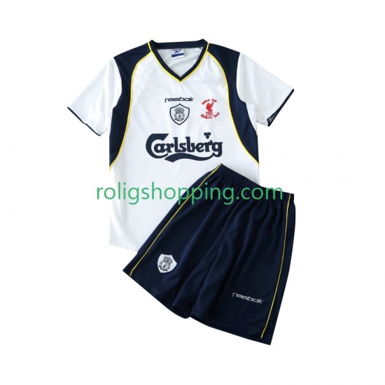 Fotbollströja Liverpool LWP 2001 2002 Retro Barn Bortaställ Kort ärm