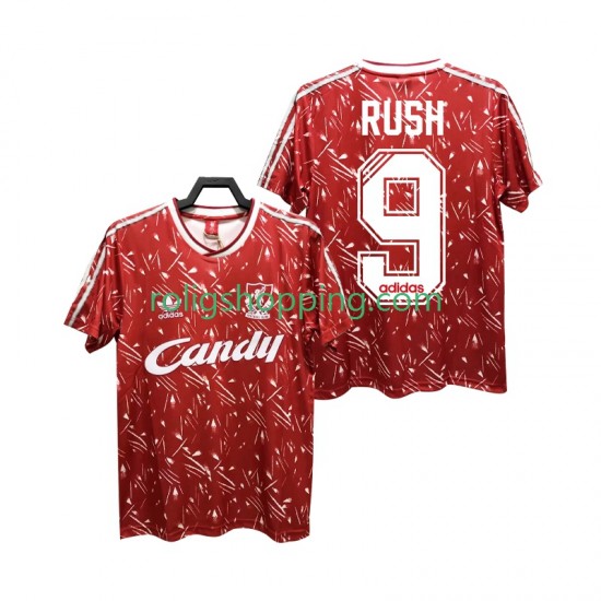 Fotbollströja Liverpool Rush 9 1989 1991 Retro Män Hemmaställ Kort ärm