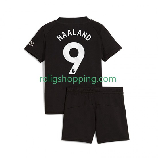 Fotbollströja Manchester City Erling Haaland 9 Barn Bortaställ 2025-2026 Kort ärm