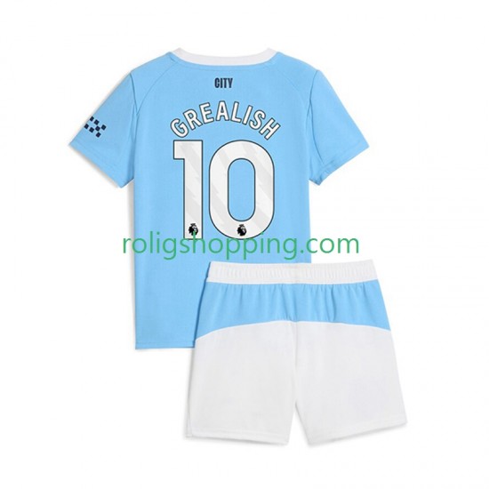 Fotbollströja Manchester City Jack Grealish 10 Barn Hemmaställ 2025-2026 Kort ärm