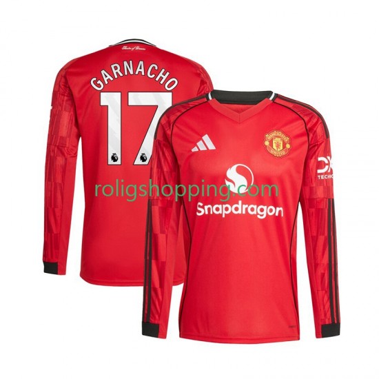 Fotbollströja Manchester United Alejandro Garnacho 17 Män Hemmaställ 2025-2026 Lång ärm