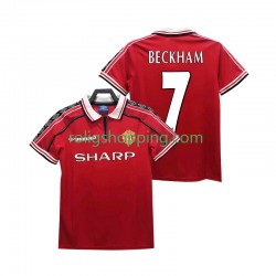 Fotbollströja Manchester United BECKHAM 7 1998 Retro Män Hemmaställ 1999 Kort ärm