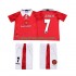 Fotbollströja Manchester United BECKHAM 7 1996 1997 Retro Barn Hemmaställ Kort ärm