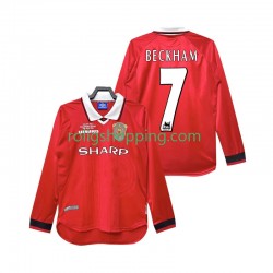 Fotbollströja Manchester United Beckham 7 2000 Retro Män Hemmaställ 1999 Lång ärm