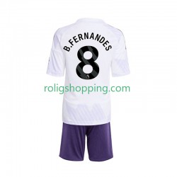 Fotbollströja Manchester United Bruno Fernandes 8 Barn Bortaställ 2025-2026 Kort ärm
