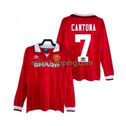 Fotbollströja Manchester United CANTONA 7 1992 Retro Män Hemmaställ 1994 Lång ärm